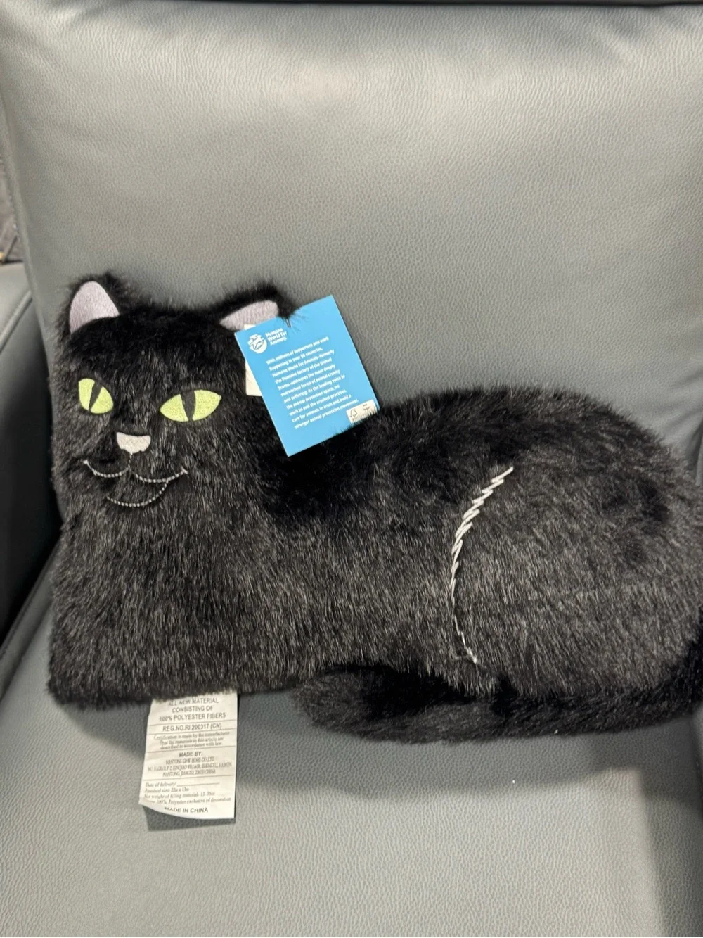 Black cat pillow Pillow with Green Eyes -